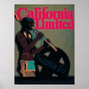 O poster de viagens limitado Califórnia do trem