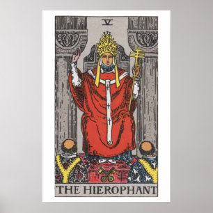 O poster do cartão de Hierophant Tarot