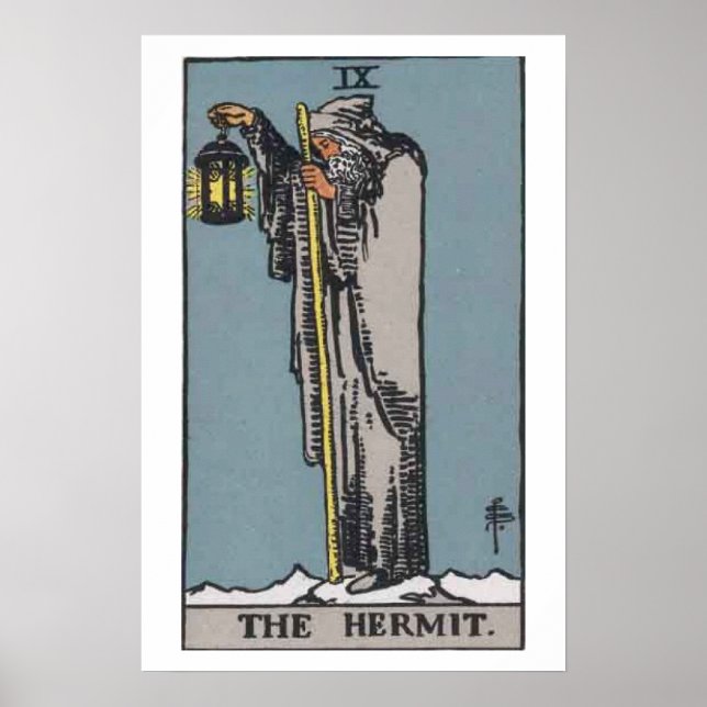 O Poster do cartão Hermit Tarot (Frente)
