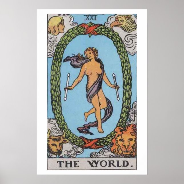O Poster do Cartão Tarot Mundial (Frente)
