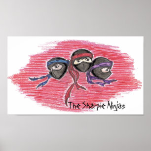 O poster do logotipo de Ninjas do Sharpie