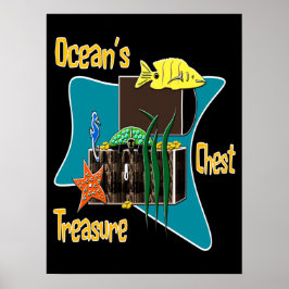 O poster do tesouro do oceano
