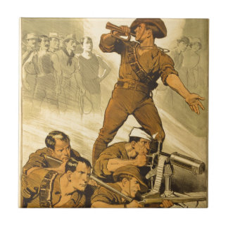 O poster do vintage WW1 das chamadas de trombeta