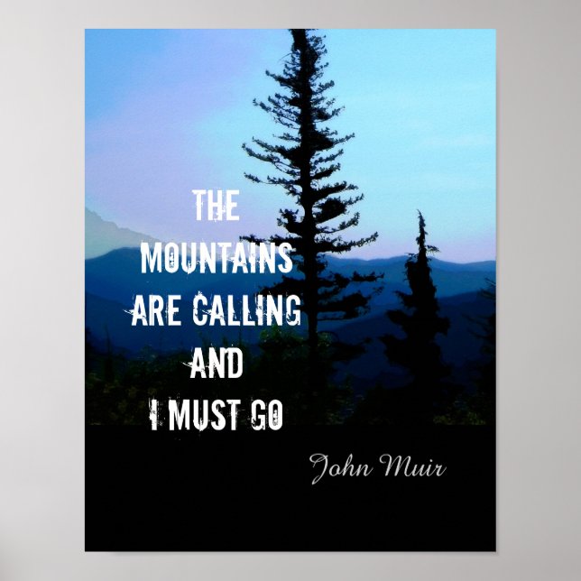 O poster John Muir cita as montanhas (Frente)