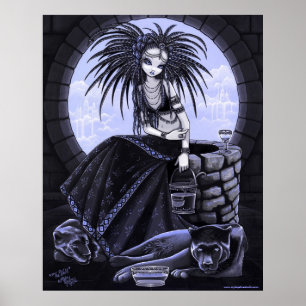 O poster tribal bom da pantera da água da fusão