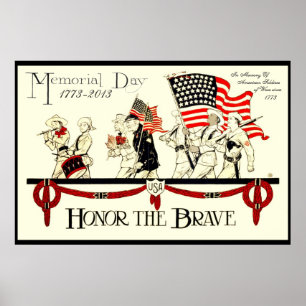 o poster V2 do Memorial Day do vintage PERSONALIZA