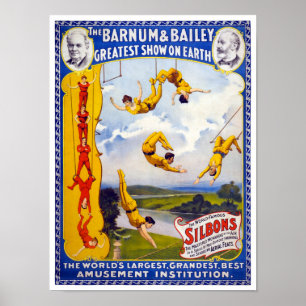 O poster vintage 1896 de Barnum & de Bailey