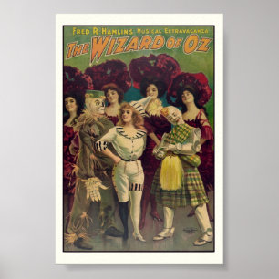 O poster vintage musical 1903 de mágico de Oz