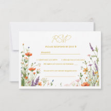 O Prado de Flores Silvestres Floral Casamento RSVP