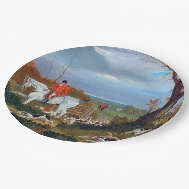 O Prato de Papel Caça à Raposa Suffolk Hunt 1833 (Inclinado)