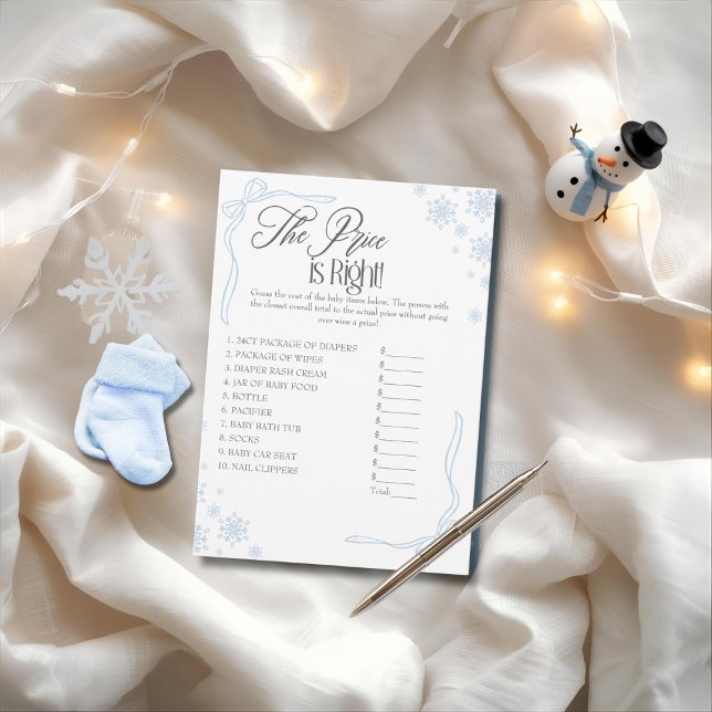 O preço azul da Coquette de inverno é o cartão cer (Winter Coquette Blue Price is Right Game Card)