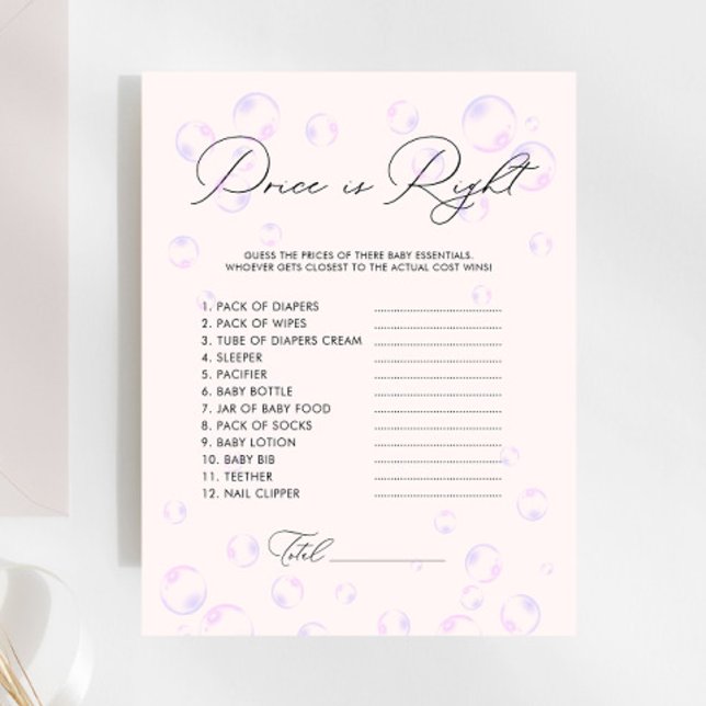 O Preço das Bolhas é o Jogo do Chá de fraldas Cert (Criador carregado)