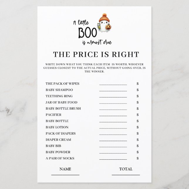 O preço do Halloween é o cartão de jogo do Chá de  (Frente)