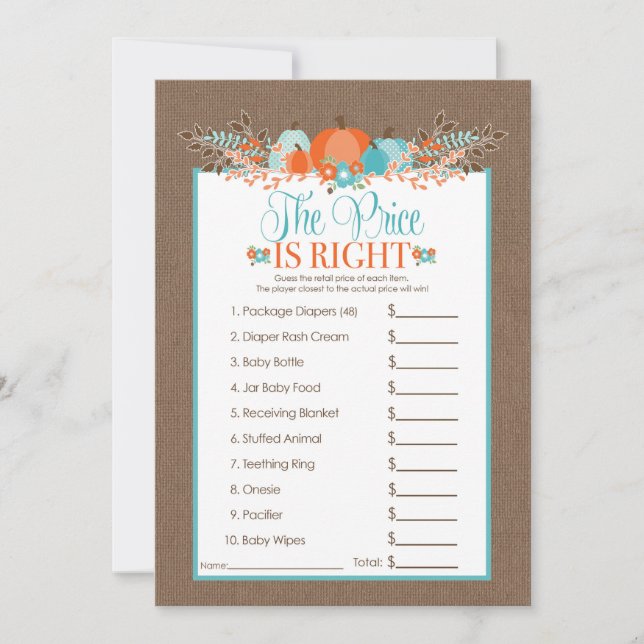 O preço é o Chá de fraldas certo (Frente)