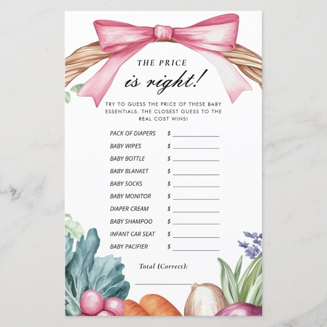 O preço é o jogo de Chás de fraldas bem crescido l (Frente)