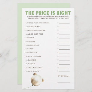 O Preço é o Jogo do Chá de fraldas Certo