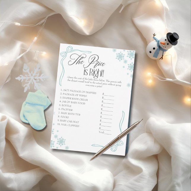 O preço verde do inverno é o cartão certo (Winter Coquette Green Price is Right Game Card)