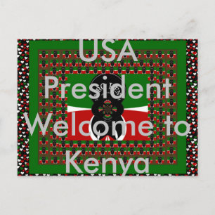 O presidente dos EUA, bem-vindo ao Quênia, cartão