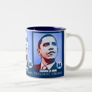 O presidente Obama, mudança é agora caneca
