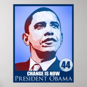 O presidente Obama, mudança é agora poster