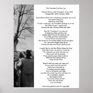 O presidente pelo poema do poster de Roy Lee pelo