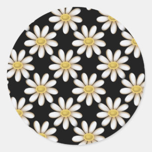 O preto com margarida floresce etiquetas