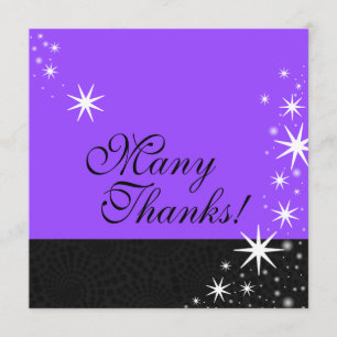 O preto Stars Quinceañera cartão de nota de muit