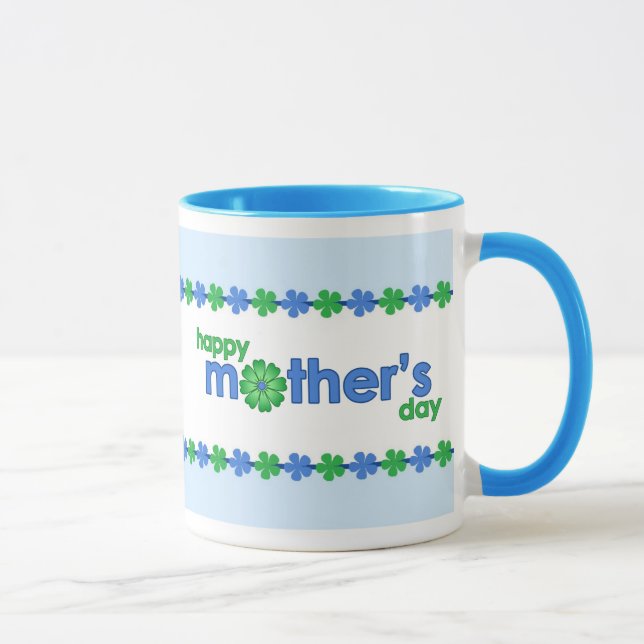 O primavera azul do dia das mães floresce a caneca (Direita)