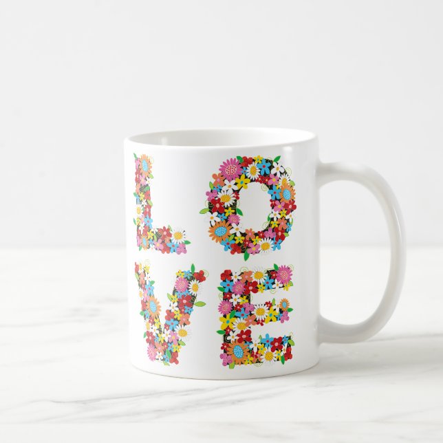 O primavera do AMOR floresce a caneca romântica do (Direita)