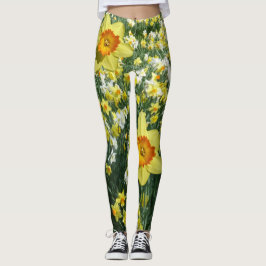 O primavera dos Daffodils floresce Legging amarelo