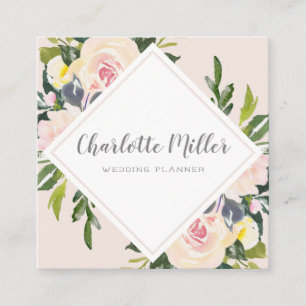 O primavera floral cora cartão de visita da