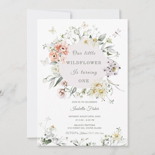 O Primeiro Convite À Rapariga De Aniversário (Frente)