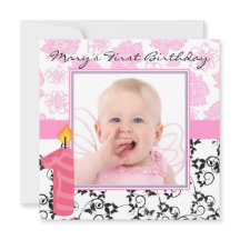 O primeiro Convite de aniversário da menina