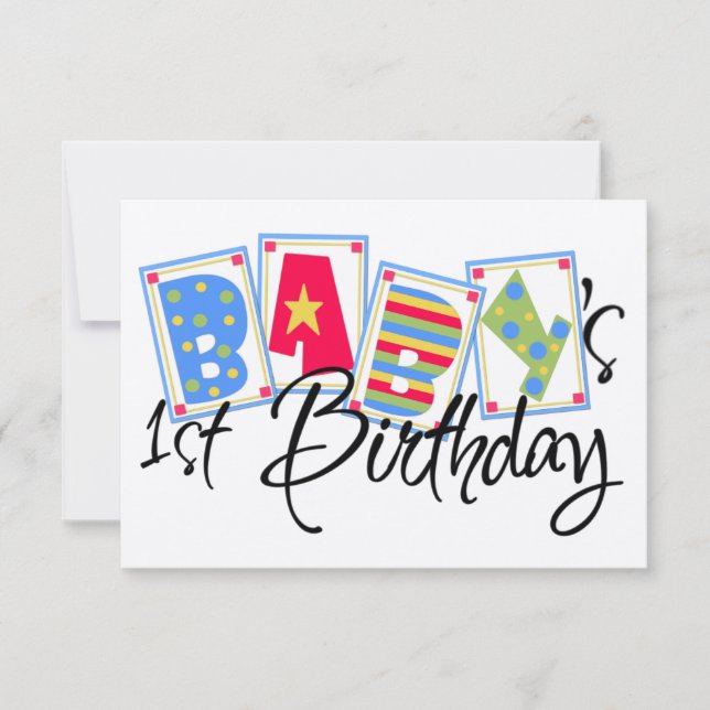 O Primeiro Convite de Aniversário do Bebê (Frente)