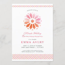 O primeiro convite do comunhão santamente, meninas
