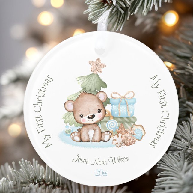 O primeiro ornamento de Natal do Bebê Gelado Acríl (Cute Baby's First Christmas Ornament Acrylic)