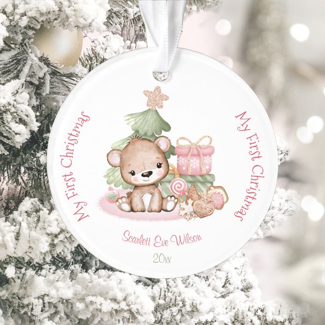 O primeiro ornamento de Natal do Bebê Gelado Acríl (Cute Baby's First Christmas Ornament Acrylic)