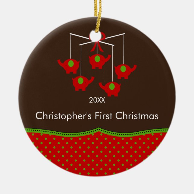 O Primeiro Ornamento de Natal do Elefante Mobile B (Frente)