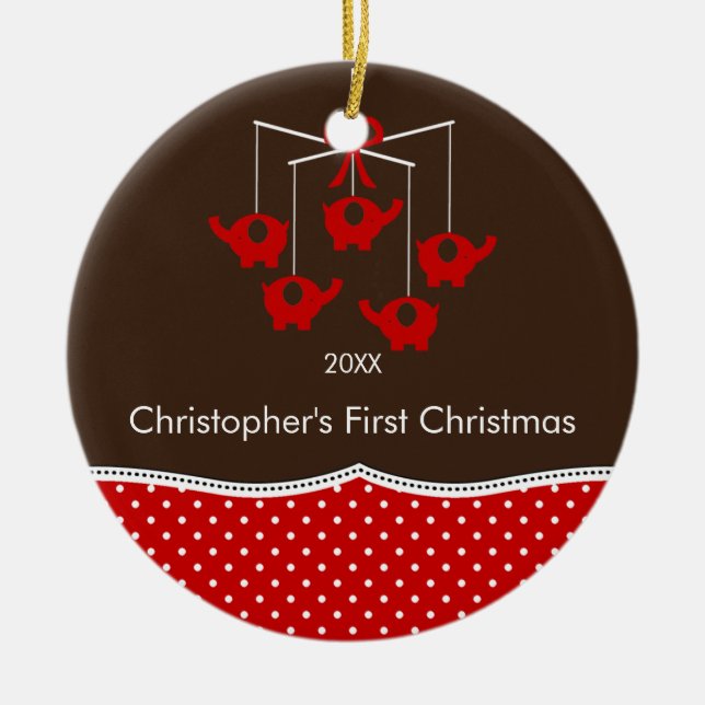 O Primeiro Ornamento de Natal do Elefante Mobile B (Frente)