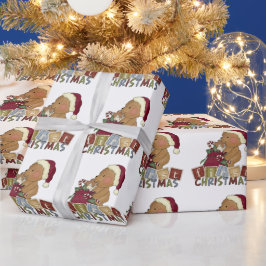 O primeiro papel de embrulho de Natal do bebê