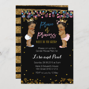 O príncipe e a princesa género revelam o convite