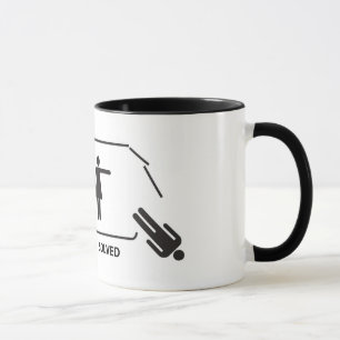 O "problema resolveu" a caneca engraçada fêmea d