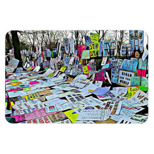 O protesto do março das mulheres assina o ímã