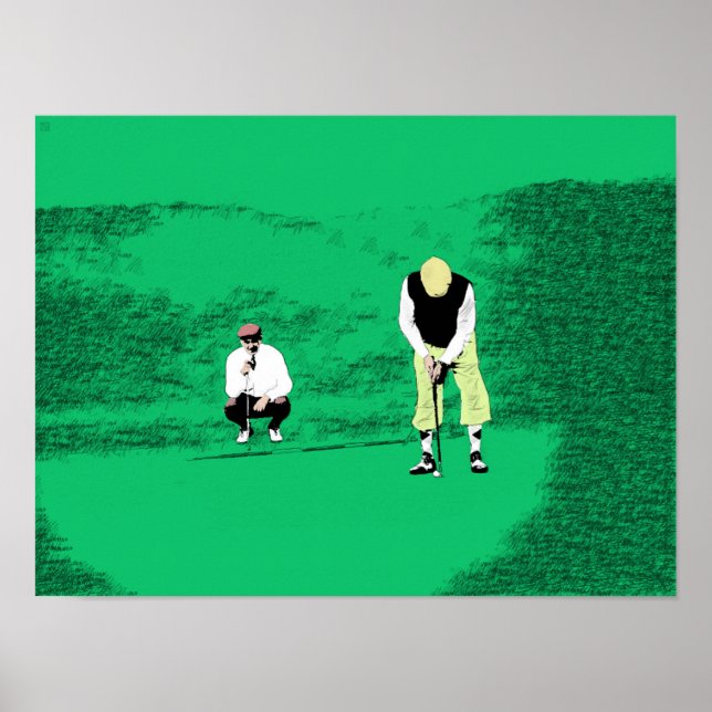 O Putt - Impressão de Arte de Golfe Original (Frente)
