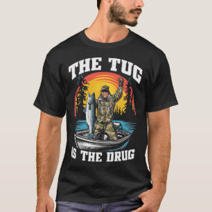 O Puxão É Minha Droga Camiseta Engraçada de Pesca