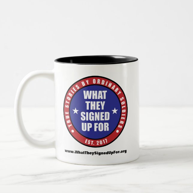 O que assinaram acima para a caneca (Esquerda)