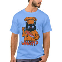O quê?" Camiseta de Gato de Chef Spooky para Adult