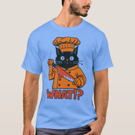 O quê?" Camiseta de Gato de Chef Spooky para Adult