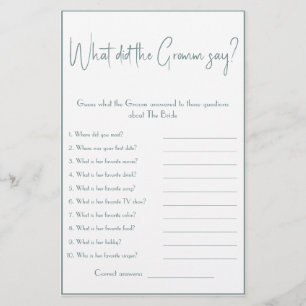 O que disse o Groom? Folheto de jogos do chá