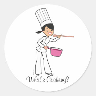 O que está cozinhando a etiqueta - menina do